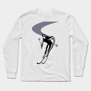 Slalom Skiing Retro Long Sleeve T-Shirt